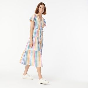 J. Crew faux-wrap dress in 🌈 gingham